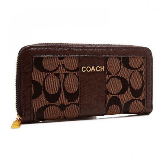 Coach Legacy Accordion Zip Large Coffee Wallets ETO | Coach Outlet Canada